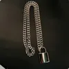 Choker Lock Necklace Layered On The Neck With Lock Punk Jewelry Key Padlock Pendant Chain For Women Men Sweater Chains Necklaces 240104