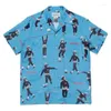 Chemises décontractées pour hommes Manches courtes Wacko Maria Hawaii Beach Hommes Femmes Noir et Blanc Marron Chemise surdimensionnée Harajuku