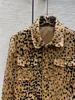 2024 Maillard Leopard drukuje kobiety kurtki i spódnice designerskie metalowe przyciski kieszenie mody 2
