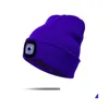 Beanie / Skull Caps Inverno Aquecedor Pesca Running Beanie Hat Unisex Homens Led Luz para Cam Escalada Atividade Ao Ar Livre Drop Deliv Dhgxw