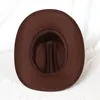 Bérets Hommes Vintage Western Cowboy Chapeau Femmes 9.5cm Large Bord Jazz Knight Cowgirl Sombrero Hombre Casquettes