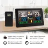 Horloge murale LCD Station météo numérique 3 capteurs sans fil intérieur extérieur thermomètre hygromètre baromètre prévision montre moderne Y20231T