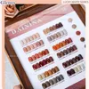 Glenys 36 color caramel milk coffee nail polish glue with color card semi permanent immersion gel UV nail art set varnish 15ml 240105