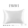 Pillow Case Silk Pillowcase Ice 100% Pure Natural Mberry Standard Size Cases Er D Drop Delivery Home Garden Textiles Bedding Supplies Dhwva