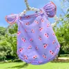 Vêtements pour chiens Chat Flying Sleeve Curling Petites fleurs Teddy Bichon Printemps Été Automne Vêtements pour animaux de compagnie Fournitures