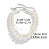 Choker 2 Pack -uttalande pärlor kedja halsband eleganta pärlor kort material för flickor dropship