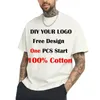 Men's T Shirts Customized Printed Leisure Shirt Tee DIY Your Own Design Like Po Or Logo White T-shirt Fashion Custom Tops Tshirt