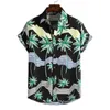 Camicie casual da uomo Stampa 3D Piante Foglie Grafica per uomo Donna Camicia da spiaggia hawaiana Manica corta Streetwear Camicetta con risvolto Top Abbigliamento