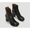 Botas 2024 design da marca tabi split toe chunky salto alto mulheres couro zapatos r moda outono sapatos botas l221104