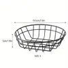 Pratos 1 pc elegante cesta de ferro de fio preto para frutas batatas fritas e servir - acessório de cozinha com design elegante
