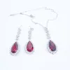 Halskette Ohrringe Set 2024 Mode BLAU Rot GRÜN CZ Zirkon Party Ball Schmuck Hochzeit Dressing Bankett Formal