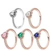 Rose Gold Ring Original Famous WomenLuxury Aquamarine Green Hoops Best Selling