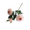 Decorative Flowers Easy Care Artificial Flower Realistic Rose Bouquet Bright Color 3 Heads Simulation Wedding For Home