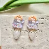 Dangle Earrings Cartoon Cute Transparent Chubby Girl Splicing Sweet And Resin Strawberry Niche Design Funny Ear Clips