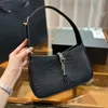 Sac à bandoulière de luxe en forme de YS-Loulou en cuir cousu pour femme avec chaîne en métal Sac à main Sac à main en cuir de veau noir Sac de mode en crocodile classique