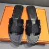 Designer chinelos de couro marca feminina sandálias slides verão sapatos planos moda praia senhoras carta chinelo tamanho 35-42