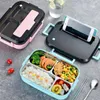 Bento Boxes Thermal Lunch Box 304 Rostfritt stål Grids Bento BOS Portable Student Office Worker Food Storage Containers BPA-FREE CREATIVE YQ240105