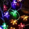 1 Packung farbenfrohe LED-Schneeflocken-Vorhanglichter, romantische Weihnachtsvorhang-Lichterketten, feenhafte Lichterketten für Hochzeitsfeier, Hausgarten-Schlafzimmer-Lichterketten