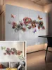 Dekorativa figurer Bakgrund Vägg tredimensionell järndekoration Kronblad Butterfly hängande dekorationer