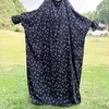 Roupas étnicas Oração Abaya com Véu Integrado Impresso Hijab Vestido Com Capuz Muçulmano Mulheres Islâmicas Jilbab One Piece Ramadan Outfit Dubai
