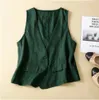 Streetwear Katoen Linnen Vrouwen Kleding Vesten Overjas Jas Vest voor Mode Kleding Elegant Casual Vintage 240104