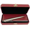Ct canetas esferográficas de luxo prata treliça metal confortável escrita papelaria 240105
