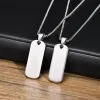 Colliers à barre rectangulaire pour hommes, collier à pendentif géométrique en or blanc 14K étanche, avec chaîne boîte 45/50/55/60/70cm