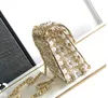 Pearl Metal Dinner Bag Women Flap Messenger Bags Gold Hardware Buckle Lady Handbag