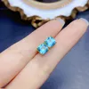 Stud Küpe Sterling Gümüş 925 Paraiba Topaz Kadınlar için Basit Tasarımlar Doğum Günü Yıldönümü Hediyesi