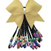 Large Hair Beads Ponytail Accessories Kids Hair Ties with Glitter Cheer Bow Girls Elastic Hair Balls for Christmas 240105