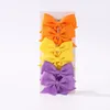 Hårtillbehör 6 datorer/Set Girls Solid Color Hair Clips Boutique High Quantily Bowknot Clip Children Handgjorda huvudkläder gåvor