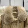 Modna jesień zima prawdziwa norka Fur Płot Kobiety naturalny biały pióro pucha luksusowa odzież wierzchnia luźna odzież uliczna 240105