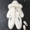 30 hiver bébé vêtements épaissir chaud barboteuse plus polaire combinaison combinaisons de neige fille garçon vestes à capuche costumes de ski enfants manteau vêtements d'extérieur 240104