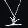 Chaînes 20pcs Collier de mode 22x16mm Gymnastique Gymnaste Sporter Pendentifs Court Long Femmes Hommes Colar Cadeau Bijoux Tour de Cou