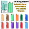 Stylo vape jetable Jam King Ti8000 barre bouffante E-Liquide Power Écran d'affichage 19 ml prérempli 600 mAh rechargeable stylo de batterie électronique sigarette