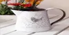 W stylu francuskim rustykalny biały shabby chic mini metalowy miotacz wazon prymitywny wazon z dzbanem do dekoracji kawiarni 4351423