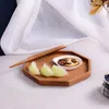 Dekoracyjne figurki japońskie płyty hebanowe prosta ośmioformowana kolacja drewniana taca kreatywna na domowy komputer stacjonarny