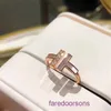 Tifannissm Ring Classic Popular temperamen 2024 New Light Luxury White Fritillaria Zircon for Womens Instagram in design with high Have Original Box