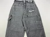 Jeans Hip Hop Zwart Retro Los voor Mannen en Vrouwen Harajuku Rock Fashion Straat Broek Hoge Taille Wijde Pijpen 240104