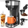 Coffee Makers Hot and Iced Coffee Maker for K Cups and Ground Coffeewith 30Oz Removable Water Reservoir Pot and Tumbler Not Included BlackL240105