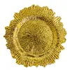 Party Decoration Gold Charger Plates Reef Plate Chargers för middag Plastdekorativt bord Ställ in 100 st 200 st