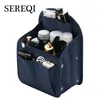 Sereqi mochila organizador inserção bolsa de viagem multibolso saco em organizador de higiene pessoal acessórios masculinos e femininos 240105