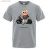 T-shirt da uomo Appassionato di motociclette Street Teddy Rider T-shirt stampata da uomo Allentato Casual Maniche corte Estate T-shirt traspirante Abbigliamento in cotone T240105