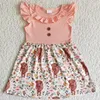 Kläder sätter baby flickor designer kläder ko blommig klänning småbarn pyjamas set mode butik grossist