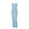 zomer Steckshion-jurk Zachte katoenen stretch zwarte feestjurken Grote maten mager sexy clubkleding Prachtige warme maxi-bandage bodycon-jurk strapless