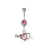 Navel Bell -knappringar D0361 2 Färger Två hjärtan Belly Body Piercing Jewelry7509529 Drop Leverans smycken DHZNQ