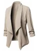 Blazers femmes Cardigan manteau coupe ajustée à manches longues femmes vestes froncé asymétrique décontracté vêtements d'extérieur solide automne hiver 240104