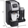 Kaffeemaschinen, Einzelportionskaffeemaschine mit Milchaufschäumer, kompatibel mit K-Cup-Pads und gemahlenem Kaffeepulver, für den Haushalt, Schwarz, für heißen oder kalten Schaum. L240105