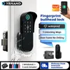 Tuya Smart lock Wasserdichtes Wifi Fingerabdruck-Felgenschloss Smart Card Digitaler Code Elektronisches Türschloss für Home Security Einsteckschloss 240104