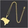 Pendant Necklaces Titanium Steel Brazil Map Necklace Gift For Couples Drop Delivery Jewelry Pendants Otnfv